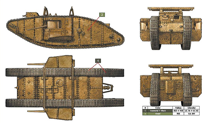 イギリス Mk.1 菱形戦車 雄型 (57mm砲搭載) 中東仕様 プラモデル (マスターボックス 1/72 AFVキット No.MB72003) 商品画像_2