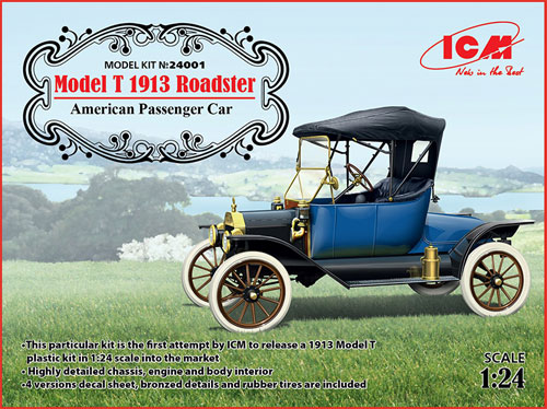 T型フォード 1913 ロードスター プラモデル (ICM 1/24 カーモデル No.24001) 商品画像