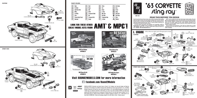 1963 シボレー コルベット スティングレイ プラモデル (amt 1/25 カーモデル No.AMT861/12) 商品画像_2