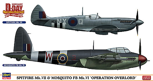 スピットファイア Mk.7 & モスキートFB MK.6 オーバーロード作戦 プラモデル (ハセガワ 1/72 飛行機 限定生産 No.02096) 商品画像