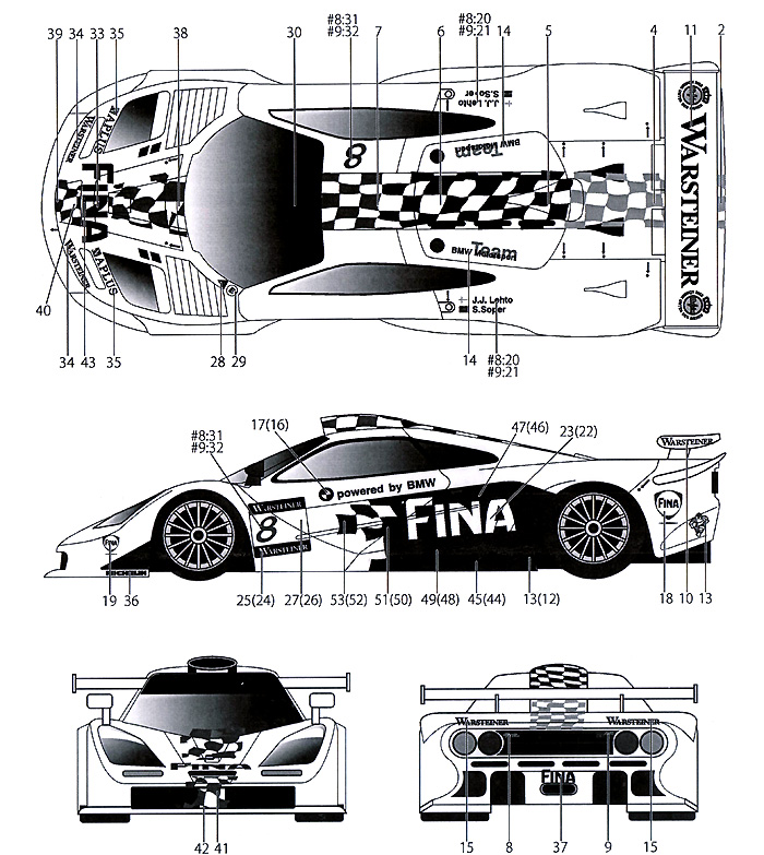 マクラーレン F1 GTR FINA SUZUKA 1997 デカール (タブデザイン 1/24 デカール No.TABU-24062) 商品画像_1