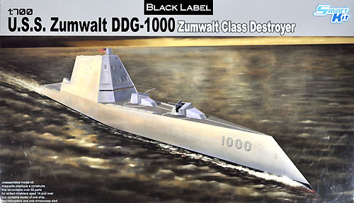 アメリカ海軍 ミサイル駆逐艦 DDG-1000 ズムウォルト プラモデル (ドラゴン 1/700 BLACK LABEL No.7141) 商品画像