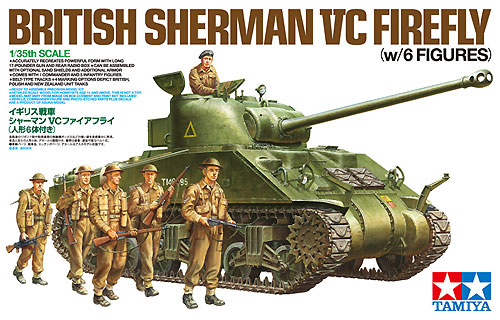 イギリス戦車 シャーマン 5C ファイアフライ (人形6体付き) プラモデル (タミヤ 1/35 ミリタリー コレクション No.25174) 商品画像