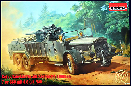 ボマーク 大型トラック 8.8cm Flak36 プラモデル (ローデン 1/72 AFV MODEL KIT No.072T727) 商品画像