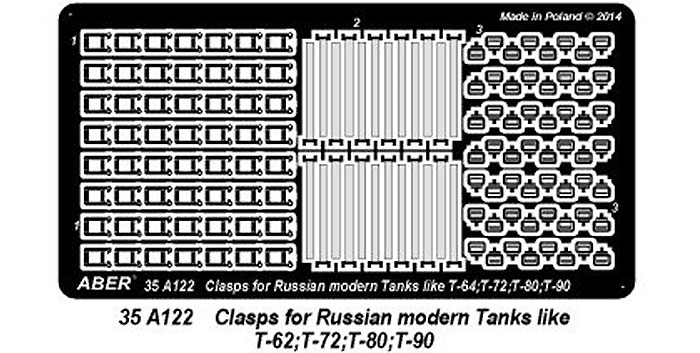 ロシア T-64/T-72/T-80/T-90 雑具箱ストラップ エッチング (アベール 1/35 AFV用エッチングパーツ No.35A122) 商品画像_2