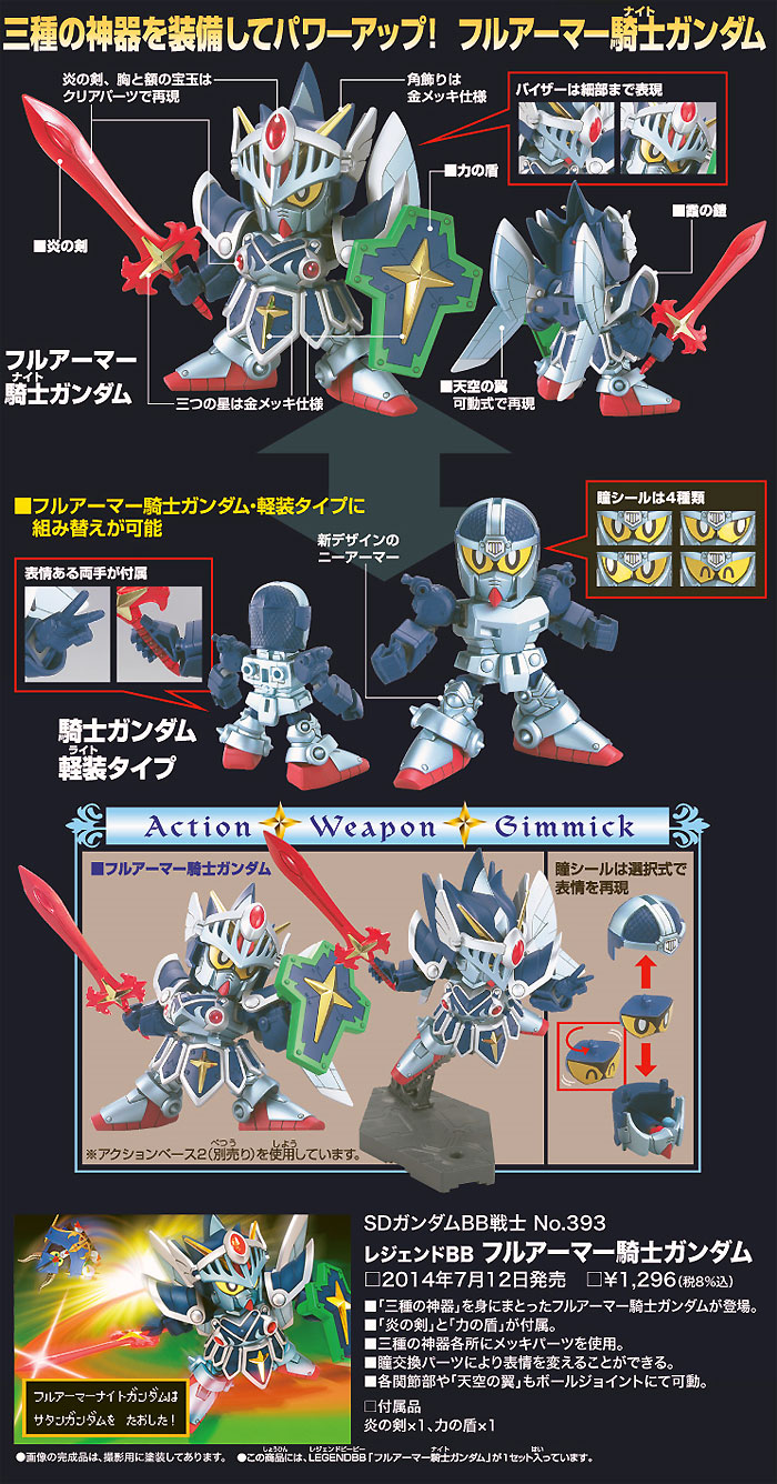 フルアーマー 騎士ガンダム プラモデル (バンダイ SDガンダム BB戦士 No.393) 商品画像_3