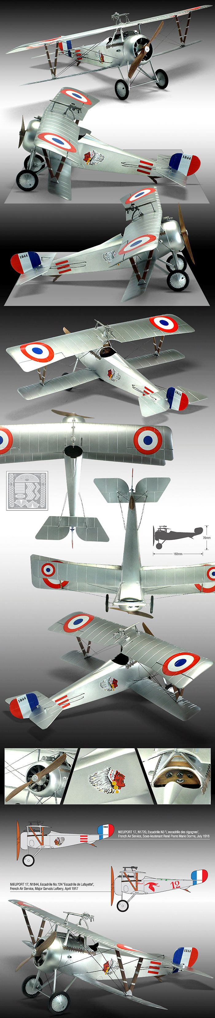 ニューポール 17 WW1 100周年 プラモデル (アカデミー 1/32 Scale Aircraft No.12121) 商品画像_2