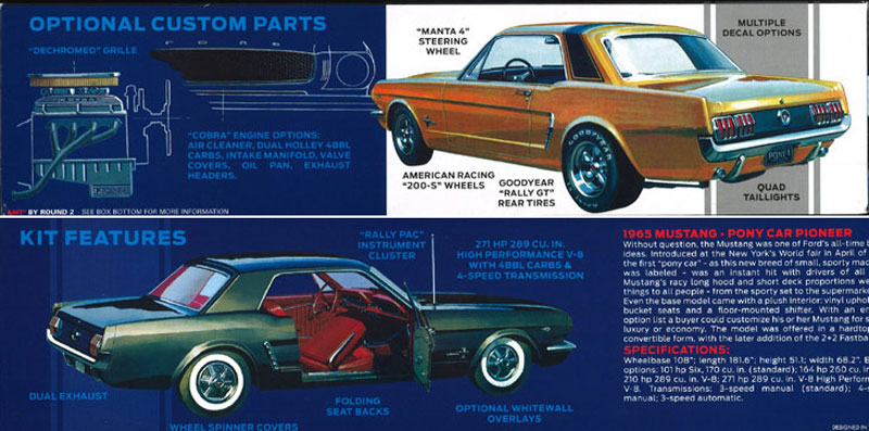 1965 フォード マスタング ハードトップ プラモデル (amt 1/16 カーモデル No.AMT872/06) 商品画像_3