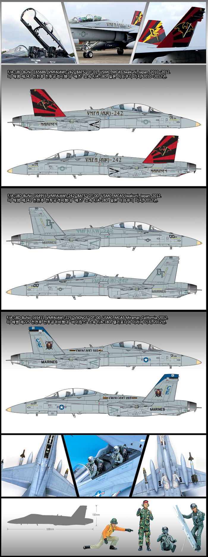 F/A-18D ホーネット VMFA(AW)-242 バッツ プラモデル (アカデミー 1/32 Scale Aircraft No.12118) 商品画像_3