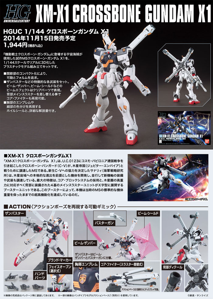 クロスボーン・ガンダム X1 プラモデル (バンダイ HGUC (ハイグレードユニバーサルセンチュリー) No.187) 商品画像_3