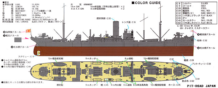 日本海軍 給糧艦 間宮 1931年 エッチングパーツ付 プラモデル (ピットロード 1/700　スカイウェーブ W シリーズ No.W163E) 商品画像_1