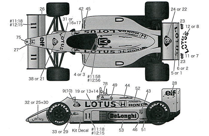 ロータス 99T 1987 フルスポンサーデカール デカール (タブデザイン 1/20 デカール No.TABU-20028D) 商品画像_1