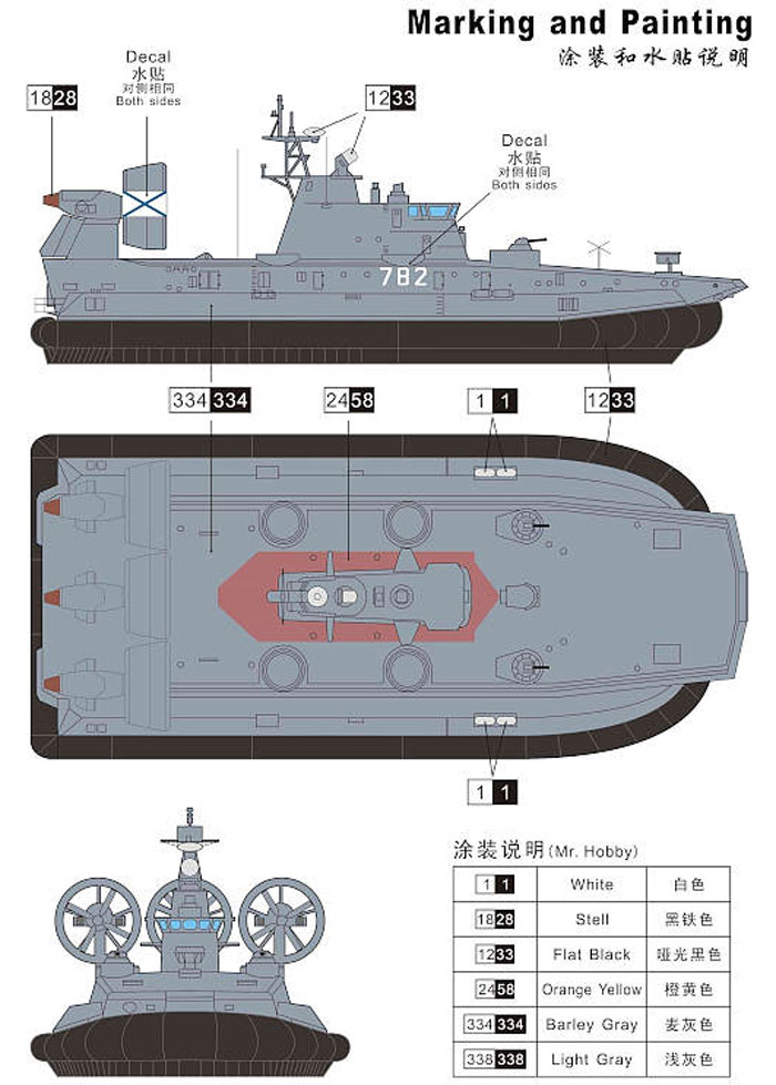 ロシア海軍 ズーブル級 エアクッション揚陸艇 プラモデル (ドリームモデル 1/700 艦船モデル No.DM70005) 商品画像_1
