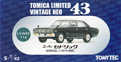 ニッサン セドリック 2000GL (1974年式) (黒) ミニカー (トミーテック トミカリミテッド ヴィンテージ ネオ 43 No.LV-N043-011a) 商品画像