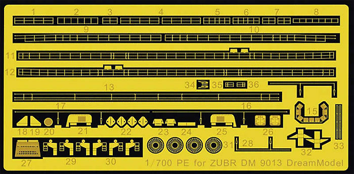 ロシア海軍 ズーブル級 エアクッション揚陸艇 用 エッチングパーツ エッチング (ドリームモデル 1/700 エッチングパーツ No.DM9013) 商品画像_1