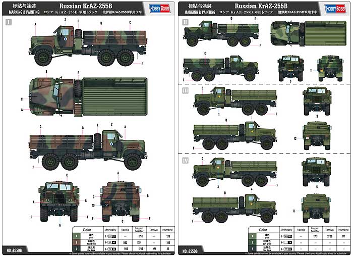 ロシア KrAZ-255B 軍用トラック プラモデル (ホビーボス 1/35 ファイティングビークル シリーズ No.85506) 商品画像_1