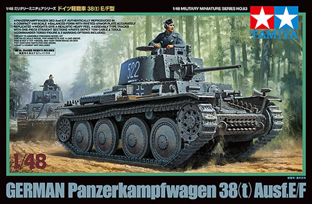 ドイツ軽戦車 38(t) E/F型 プラモデル (タミヤ 1/48 ミリタリーミニチュアシリーズ No.083) 商品画像