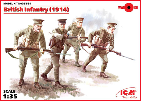 WW1 イギリス歩兵 (1914) プラモデル (ICM 1/35 ミリタリービークル・フィギュア No.35684) 商品画像