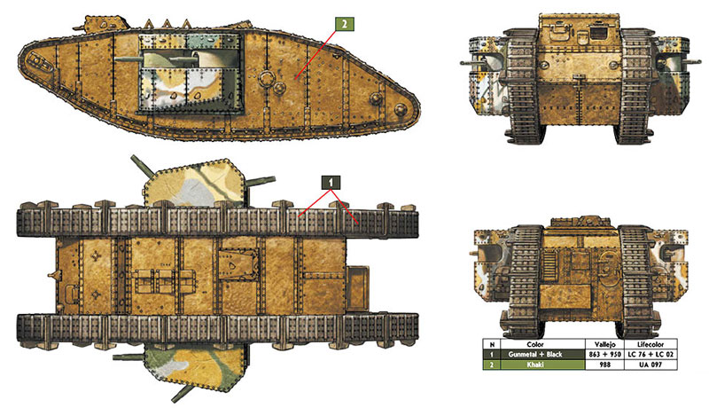 イギリス Mk.2 菱形戦車 雌型 (機銃搭載) アラス戦 1917年 プラモデル (マスターボックス 1/72 AFVキット No.MB72006) 商品画像_1