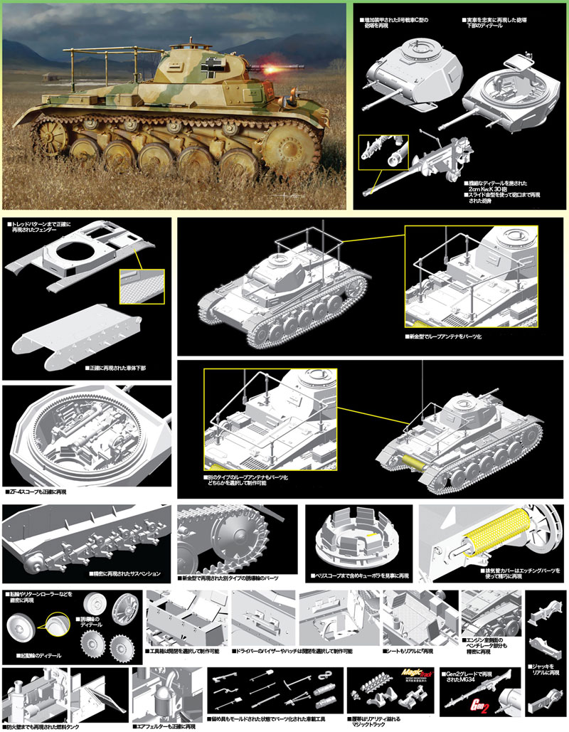 ドイツ Pz.Beob.Wg.2 Ausf.A-C 2号戦車 砲兵観測車タイプ プラモデル (ドラゴン 1/35 '39-'45 Series No.6812) 商品画像_2