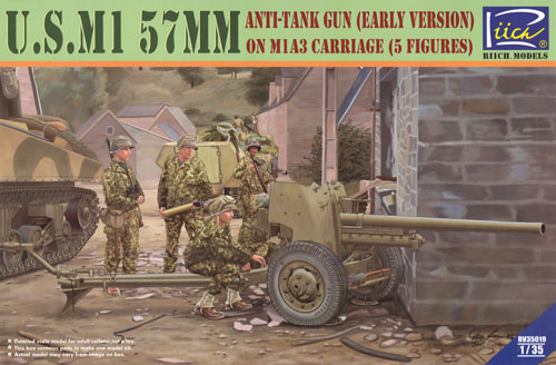 アメリカ M1 57mm対戦車砲 on M1A3キャリッジ (初期型) プラモデル (リッチモデル 1/35 AFVモデル No.RV35019) 商品画像