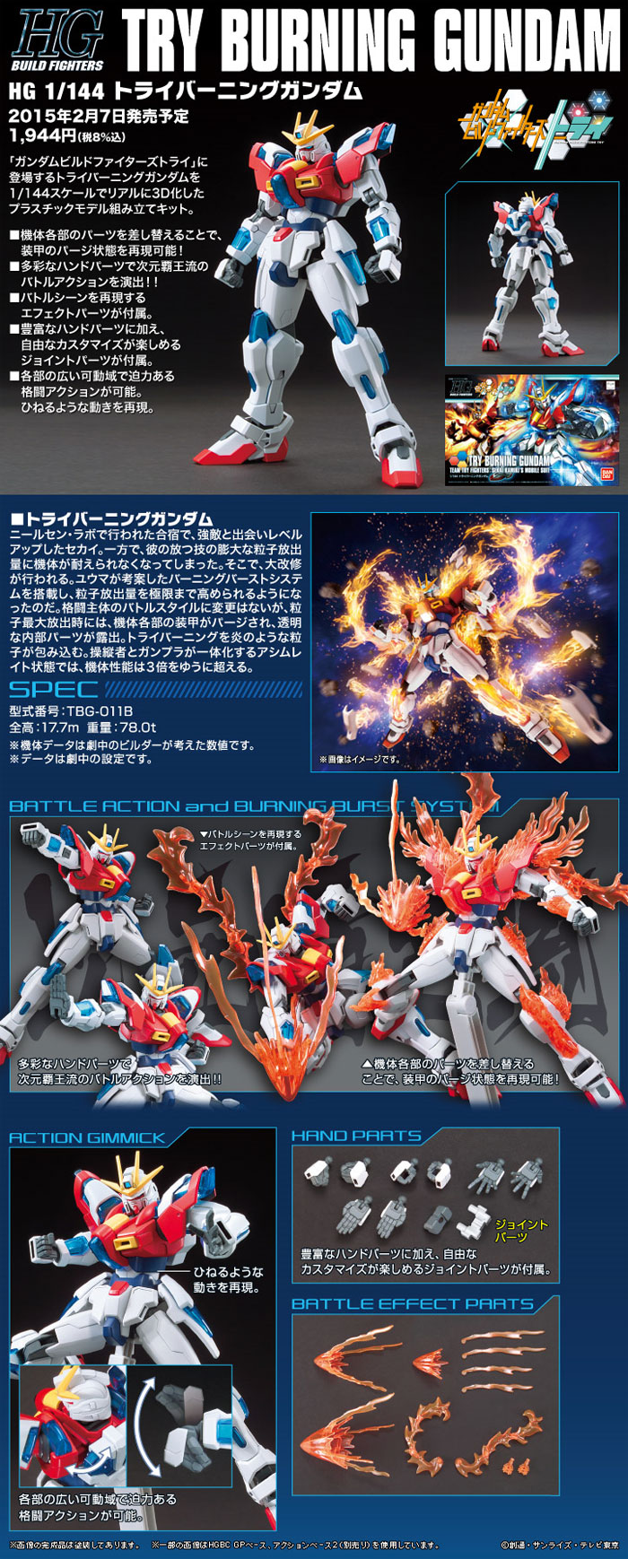 トライバー二ングガンダム プラモデル (バンダイ HGBF ガンダムビルドファイターズ No.028) 商品画像_3