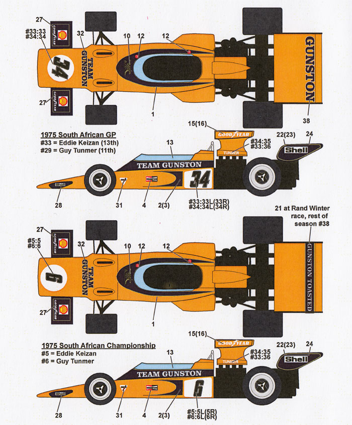 ロータス 72E チーム ガンストン 1974-75 デカール (スタジオ27 F-1 オリジナルデカール No.DC1075) 商品画像_2