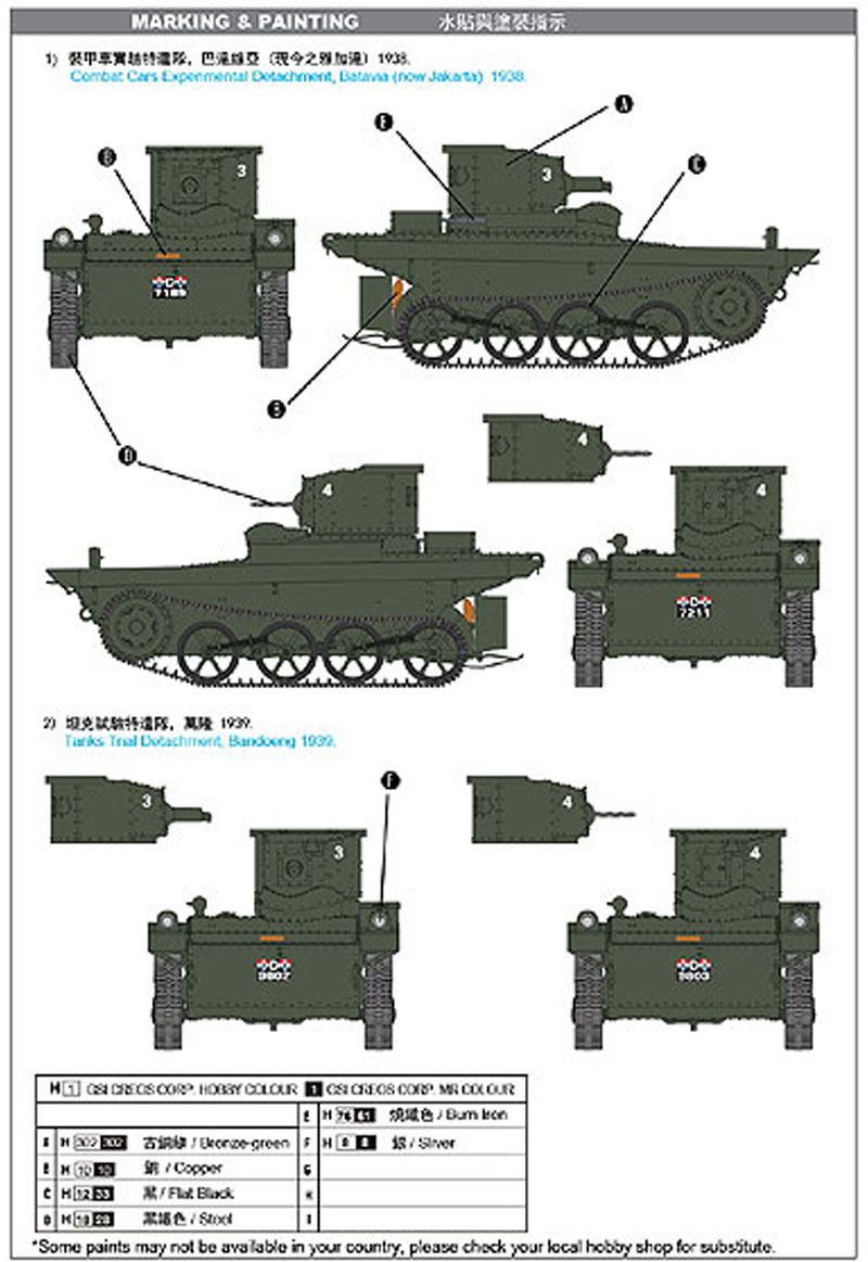 VCL ビッカーズ 水陸両用軽戦車 A4E12 王立オランダ東印度陸軍仕様 プラモデル (CAMs 1/35 AFV No.CV35-003) 商品画像_2