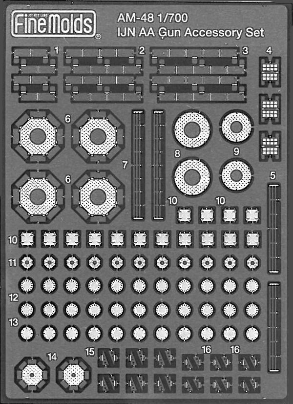 日本海軍 対空機銃 アクセサリーセット エッチング (ファインモールド 1/700 ファインデティール アクセサリーシリーズ （艦船用） No.AM-048) 商品画像_2