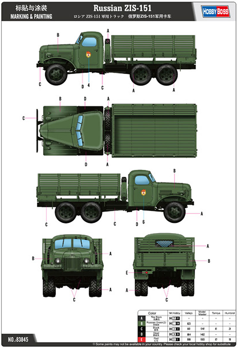 ロシア ZIS-151 軍用トラック プラモデル (ホビーボス 1/35 ファイティングビークル シリーズ No.83845) 商品画像_2
