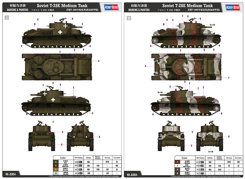 ソビエト T-28E 中戦車 プラモデル (ホビーボス 1/35 ファイティングビークル シリーズ No.83854) 商品画像_2