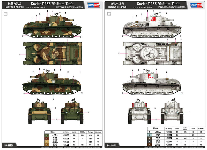 ソビエト T-28E 中戦車 プラモデル (ホビーボス 1/35 ファイティングビークル シリーズ No.83854) 商品画像_3