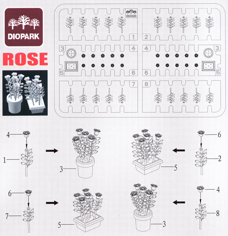 薔薇 (80株入り) プラモデル (ダイオパーク 1/35 プラスチックモデルキット No.DP35011) 商品画像_1