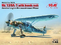 ICM 1/48 エアクラフト プラモデル ヘンシェル Hs126A-1 偵察機 w/爆弾 コンドル軍団