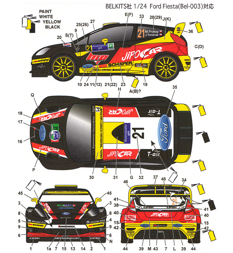 フォード フィエスタ Jipocar #21 ラリー メキシコ 2014 デカール (スタジオ27 ラリーカー オリジナルデカール No.DC1085) 商品画像_1