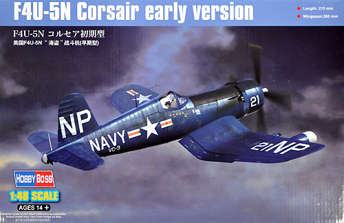 F4U-5N コルセア 初期型 プラモデル (ホビーボス 1/48 エアクラフト プラモデル No.80390) 商品画像