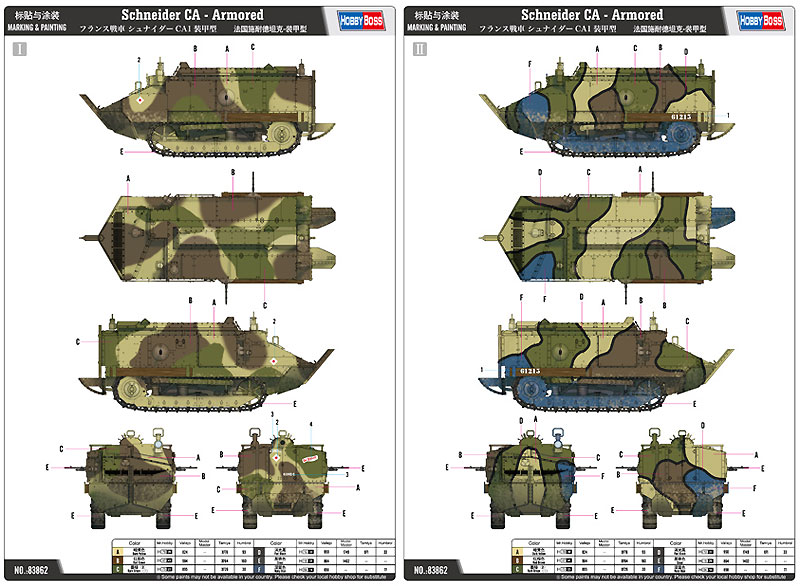 フランス戦車 シュナイダー CA1 装甲型 プラモデル (ホビーボス 1/35 ファイティングビークル シリーズ No.83862) 商品画像_2