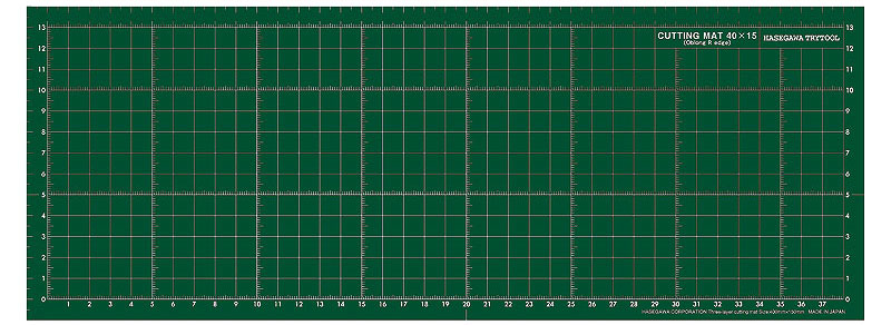 カッティングマット 40×15 (横長・Rエッジ加工) (三層構造グリーンマット) マット (ハセガワ トライツール No.TT107) 商品画像_1