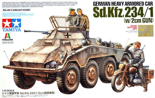 ドイツ重装甲車 Sd.Kfz.234/1 (2cm砲搭載型) プラモデル (タミヤ タミヤ イタレリ シリーズ No.37019) 商品画像