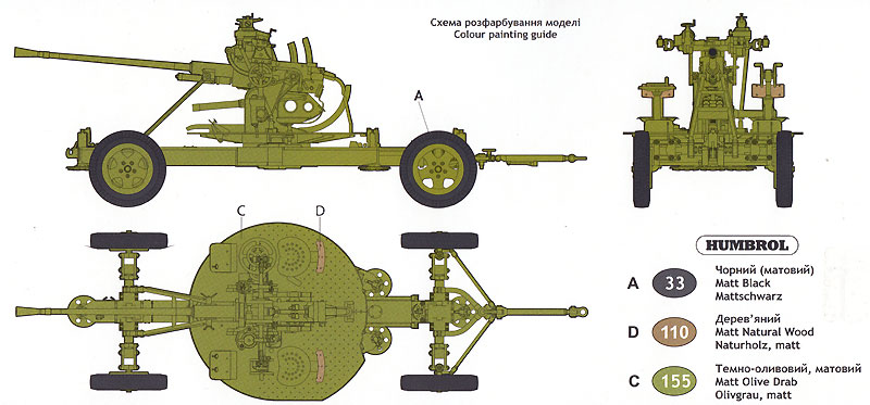 ロシア K-61 37mm 対空機関砲 初期型 プラモデル (ユニモデル 1/48 AFVキット No.516) 商品画像_1