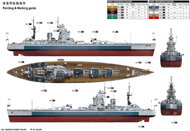 イギリス海軍 戦艦 HMS ネルソン 1944 プラモデル (トランペッター 1/200 艦船シリーズ No.03708) 商品画像_1