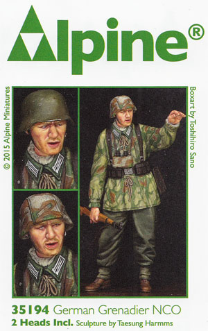 WW2 ドイツ 擲弾兵 下士官 (スプリンター迷彩スモック) レジン (アルパイン 1/35 フィギュア No.AM35194) 商品画像