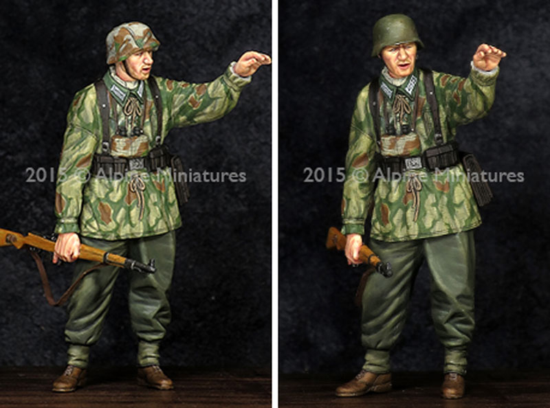 WW2 ドイツ 擲弾兵 下士官 (スプリンター迷彩スモック) レジン (アルパイン 1/35 フィギュア No.AM35194) 商品画像_3