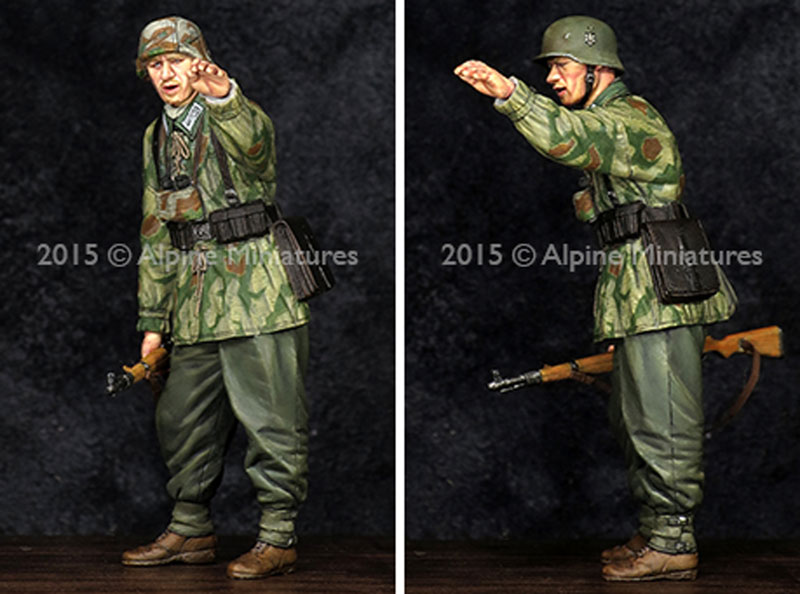 WW2 ドイツ 擲弾兵 下士官 (スプリンター迷彩スモック) レジン (アルパイン 1/35 フィギュア No.AM35194) 商品画像_4