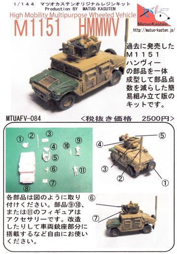 M1151 HMMWV レジン (マツオカステン 1/144 オリジナルレジンキャストキット （AFV） No.MTUAFV-084) 商品画像