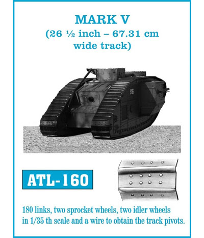 マーク 5 菱形戦車用 26 1/2inch ワイド履帯 メタル (フリウルモデル 1/35 金属製可動履帯シリーズ No.ATL160) 商品画像