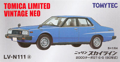ニッサン スカイライン 2000 ターボ GT-E・S (80年式) (青) ミニカー (トミーテック トミカリミテッド ヴィンテージ ネオ No.LV-N111a) 商品画像