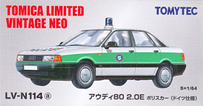 アウディ 80 2.0E ポリスカー (ドイツ仕様) ミニカー (トミーテック トミカリミテッド ヴィンテージ ネオ No.LV-N114a) 商品画像