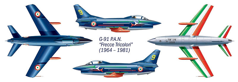 フィアット G.91 P.A.N. フレッチェ・トリコローリ プラモデル (イタレリ 1/48 飛行機シリーズ No.2740) 商品画像_1