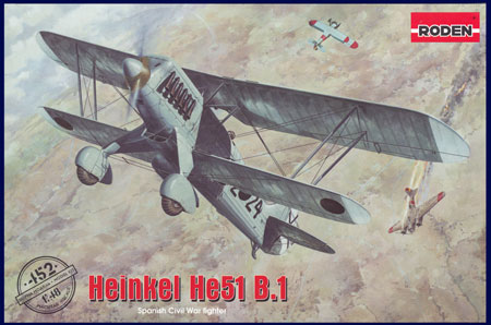 ドイツ ハインケル He51B.1 複葉戦闘機 プラモデル (ローデン 1/48 エアクラフト No.452) 商品画像